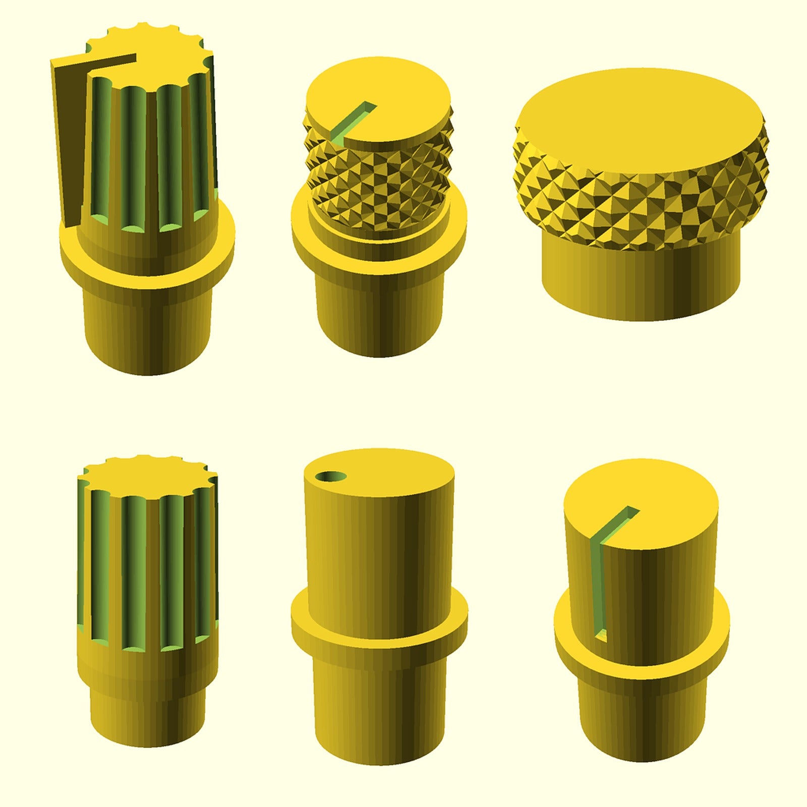 Trimmer/Potentiometer/Rotary encoder knob (customizable) – 3D Baskı Modeli