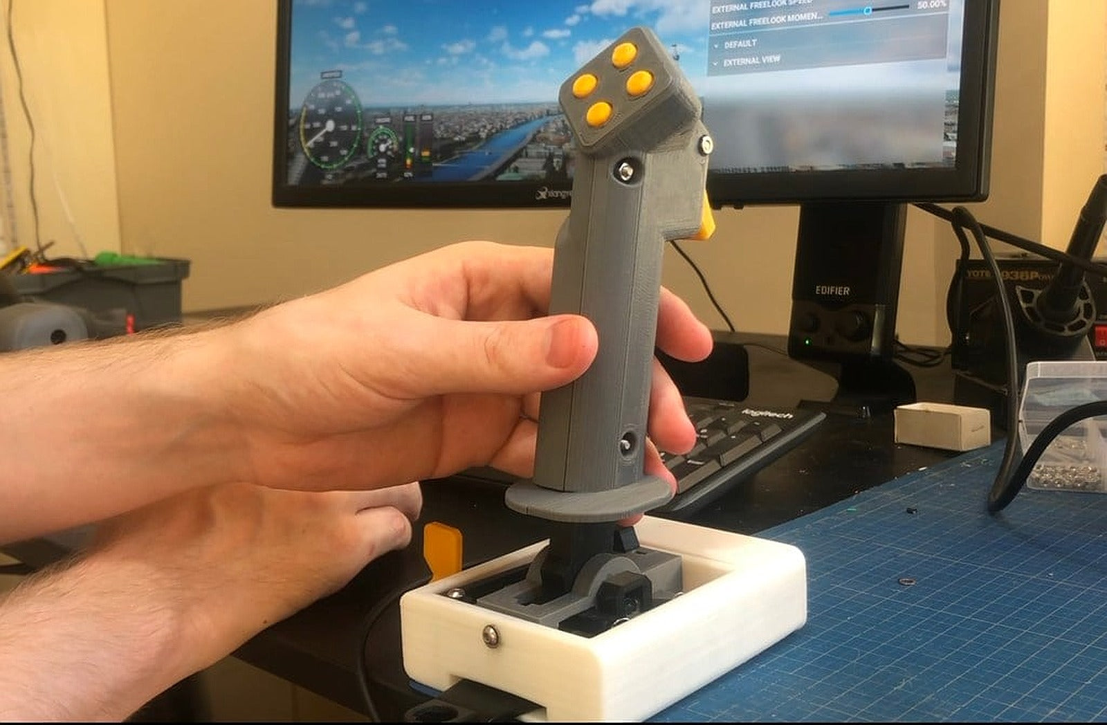 Flight sim Joystick with Hall effect sensors and Arduino – 3D Baskı Modeli