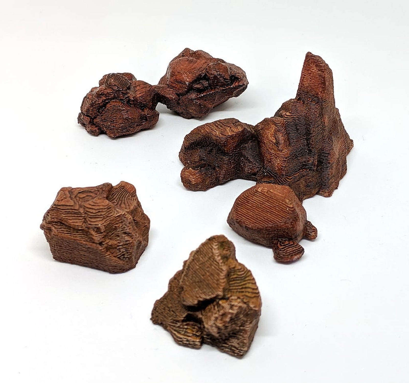 Boulders for Gloomhaven - Sculpted (1, 2, 3 Hex) – 3D Baskı Modeli