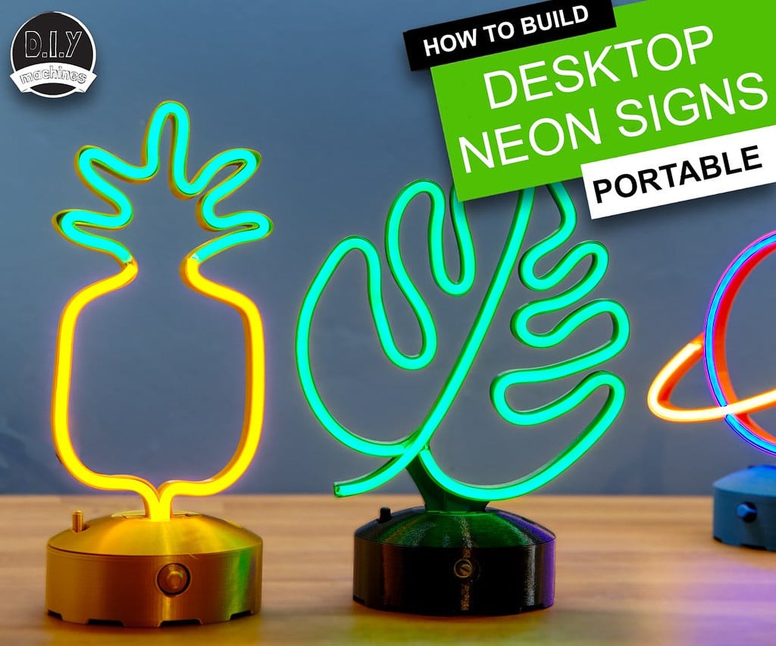 How to make Desktop Neon Signs - 3D Printable, Battery or USB powered & Dimmable! – 3D Baskı Modeli