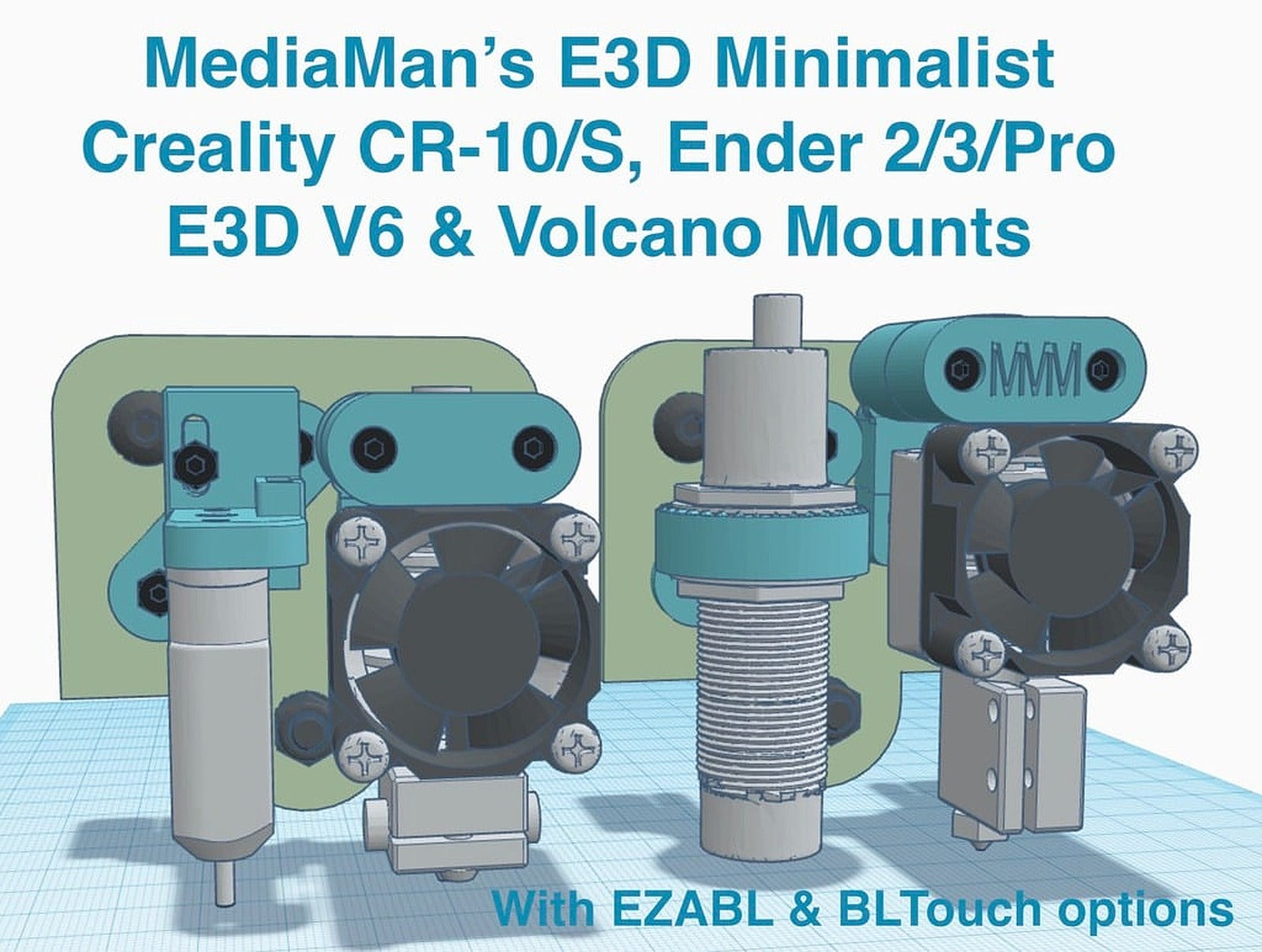 E3D Minimalist for V6 & Volcano on Creality CR10/S Ender 3/Pro and clones – 3D Baskı Modeli