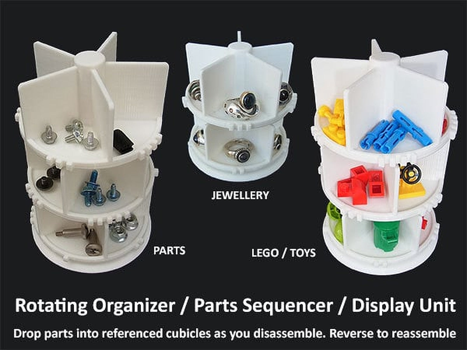 Rotating kutu/düzenleyici / Parts Assembly Sequencer / Display stand – 3D Baskı Modeli