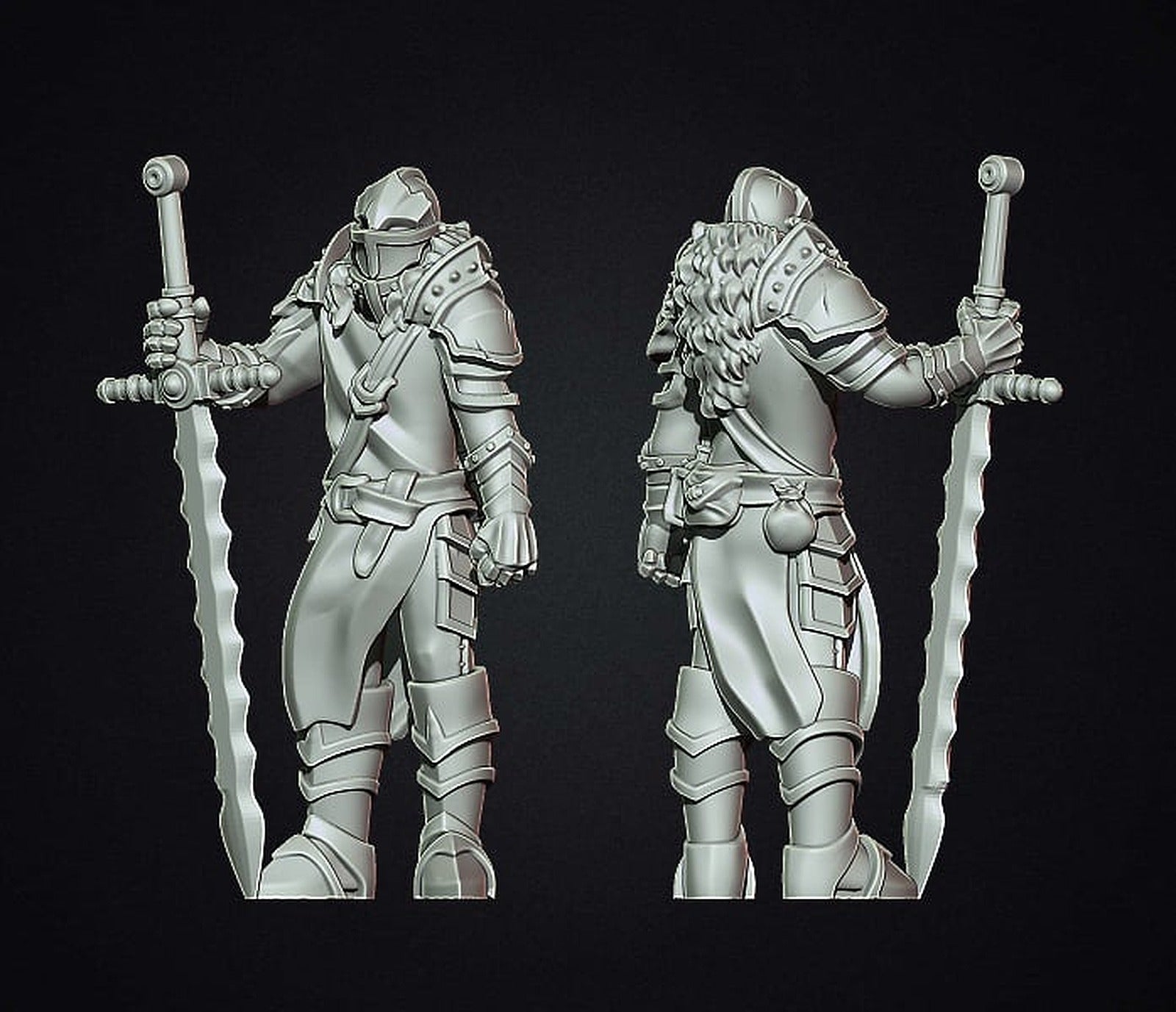 Fantasy medieval knight with great sword – 3D Baskı Modeli