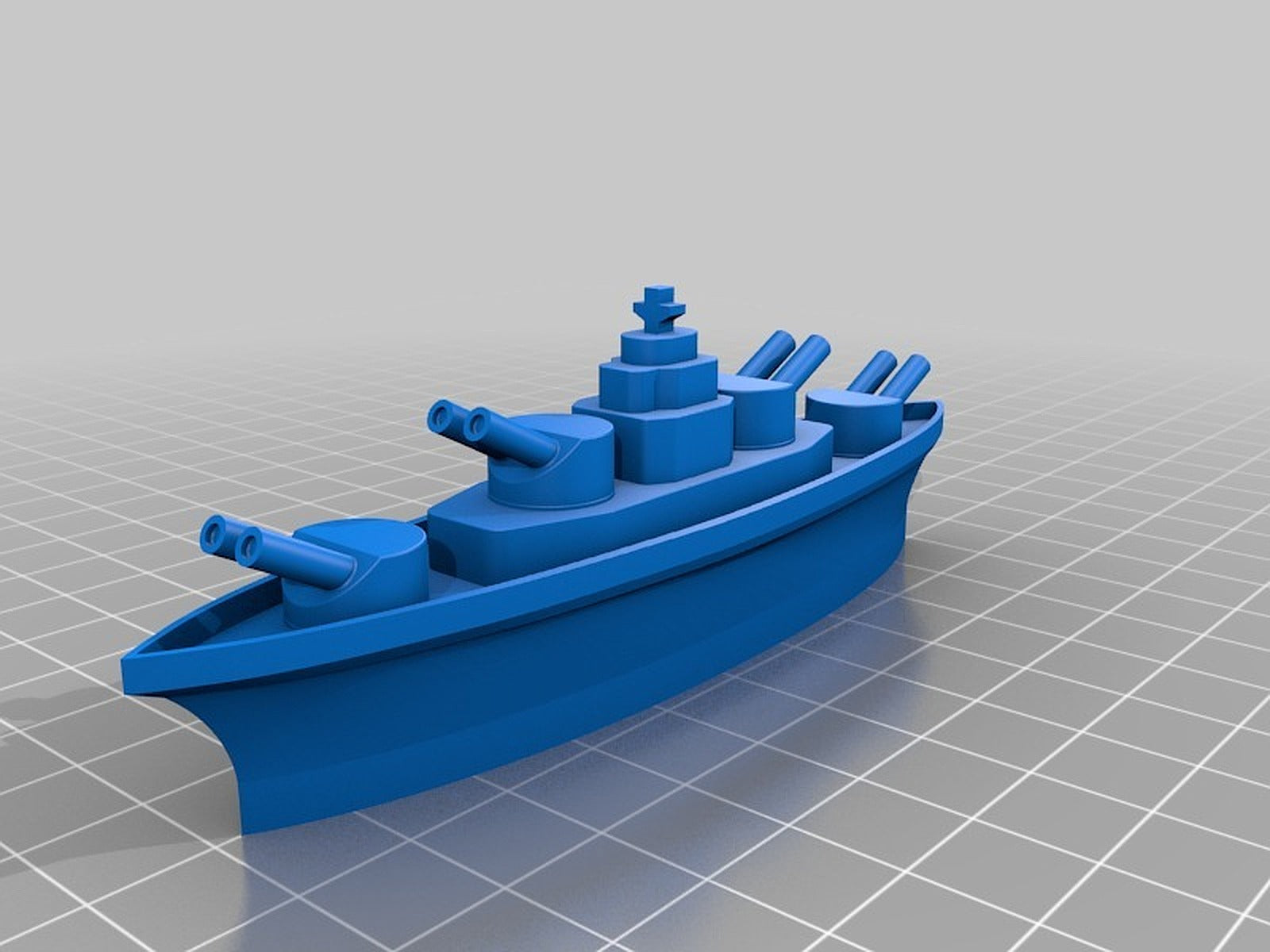 BATTLESHIPS - with Rotating Gun Turrets (No support required) – 3D Baskı Modeli