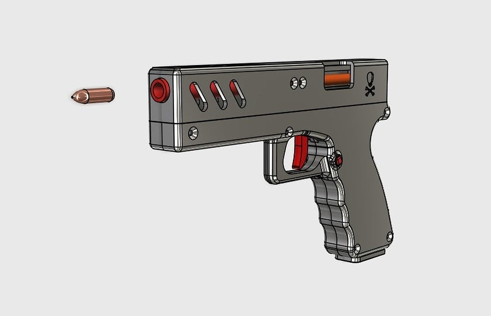 Toy gun with magazine and pellets – 3D Baskı Modeli
