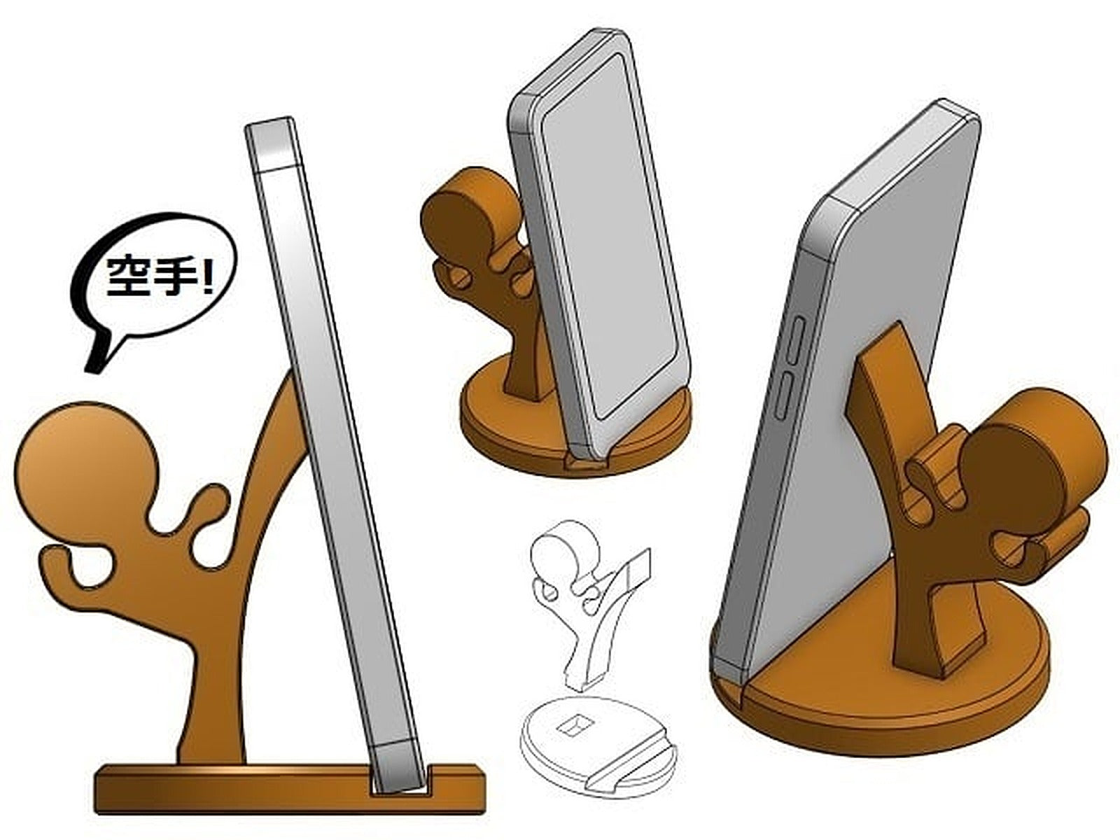 Karate telefon stand – 3D Baskı Modeli