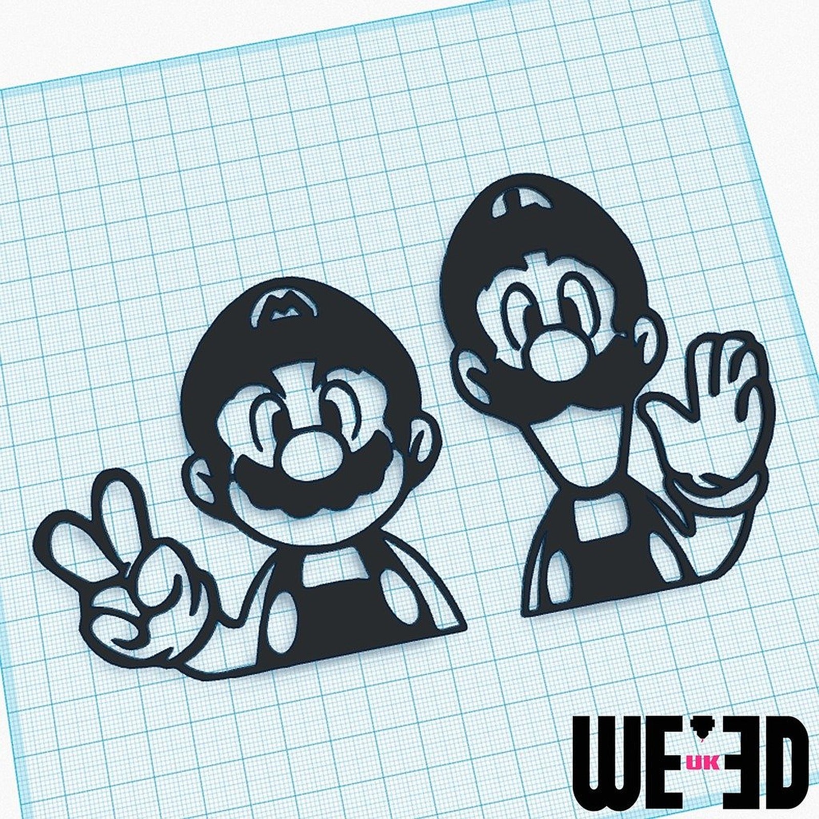 Mario & Luigi Art - We3dUK – 3D Baskı Modeli