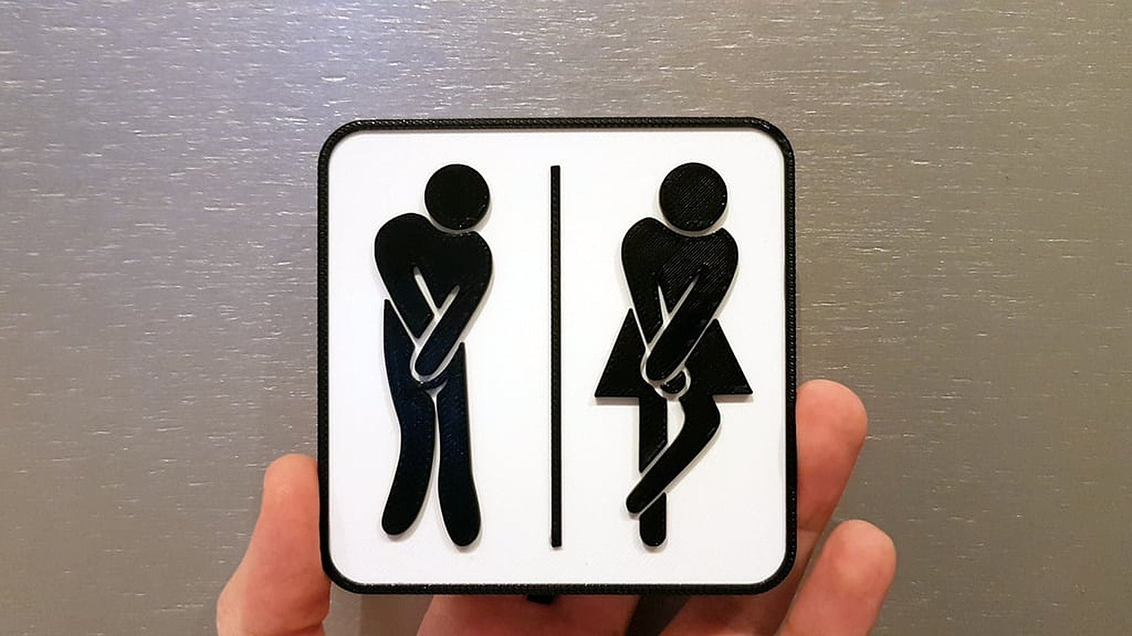 Funny Toilet Sign with background – 3D Baskı Modeli