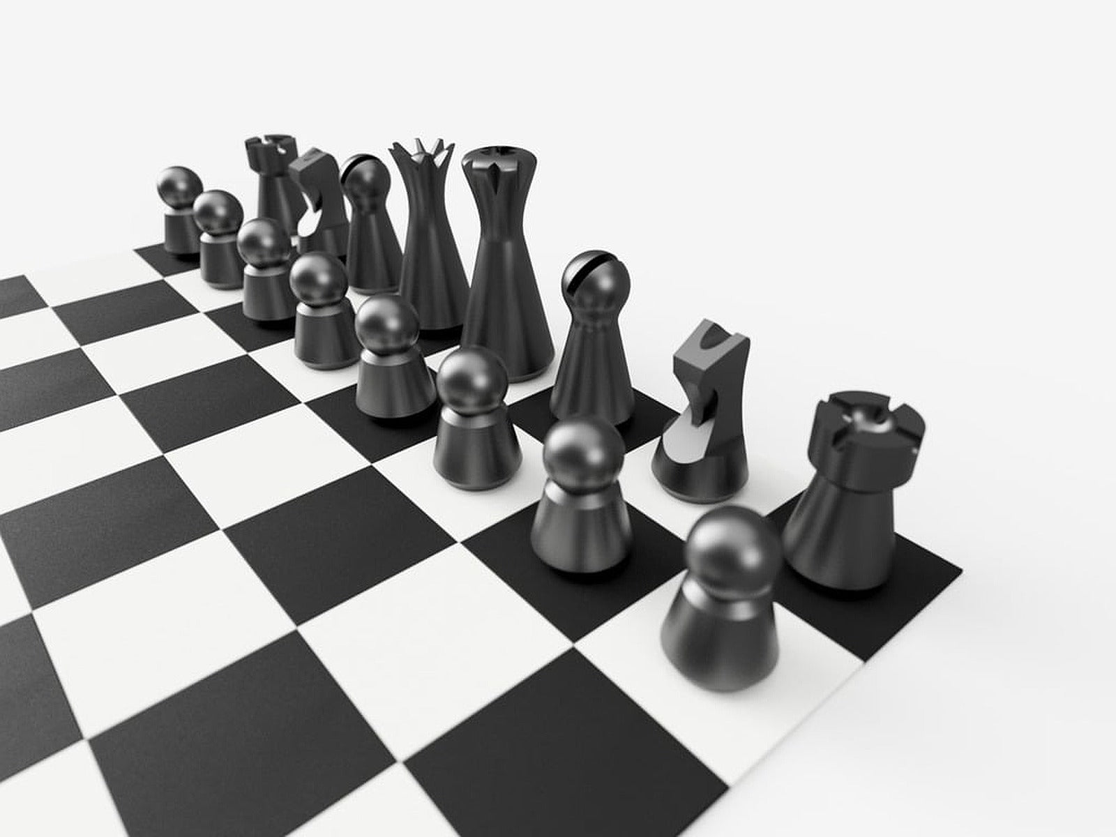 Minimal Look Chess Set – 3D Baskı Modeli