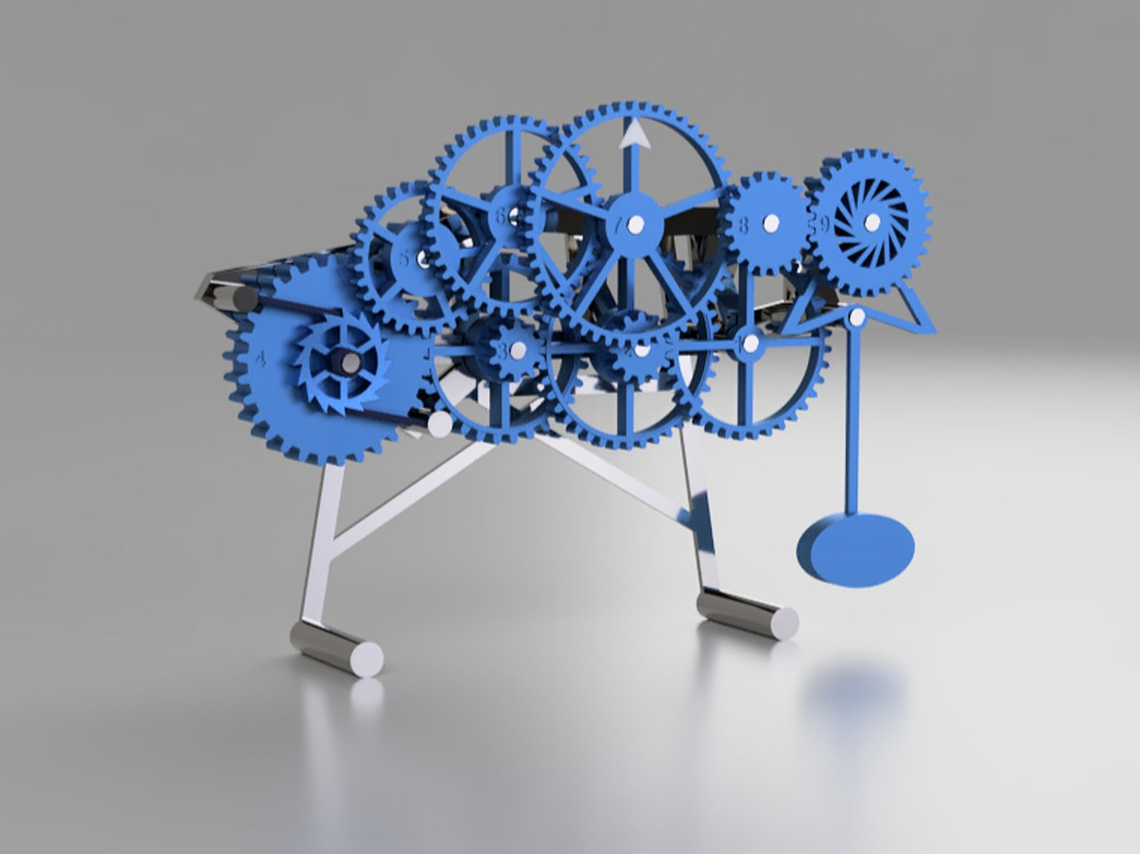 Fully 3D Printed Mechanical Clock – 3D Baskı Modeli