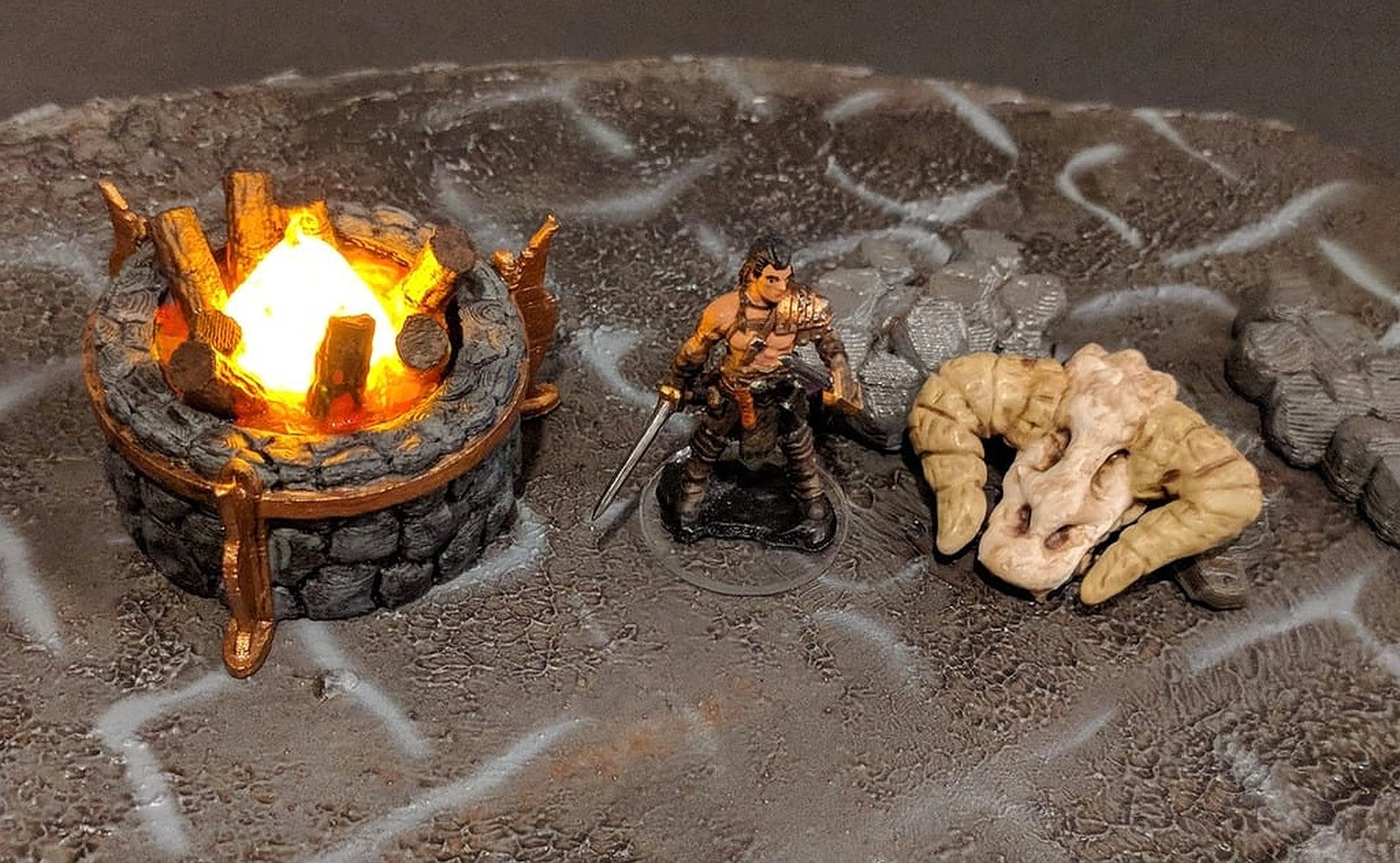 Large Stone Brazier / Bonfire - Tea Light - 28mm gaming – 3D Baskı Modeli