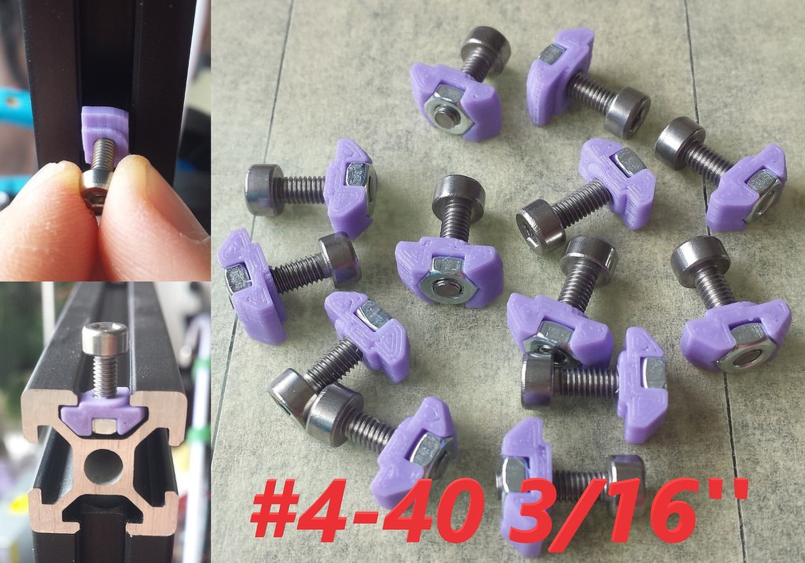 T-nut #4-40 x 3/16'' rotating V-Slot – 3D Baskı Modeli