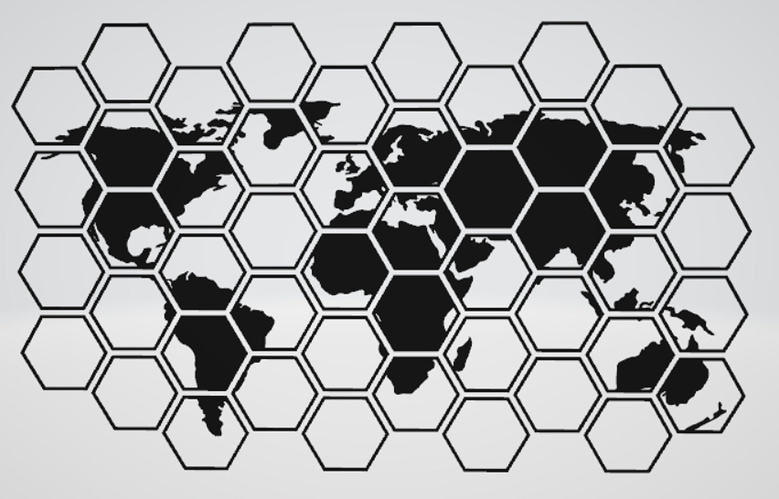 Hexagon World Map – 3D Baskı Modeli