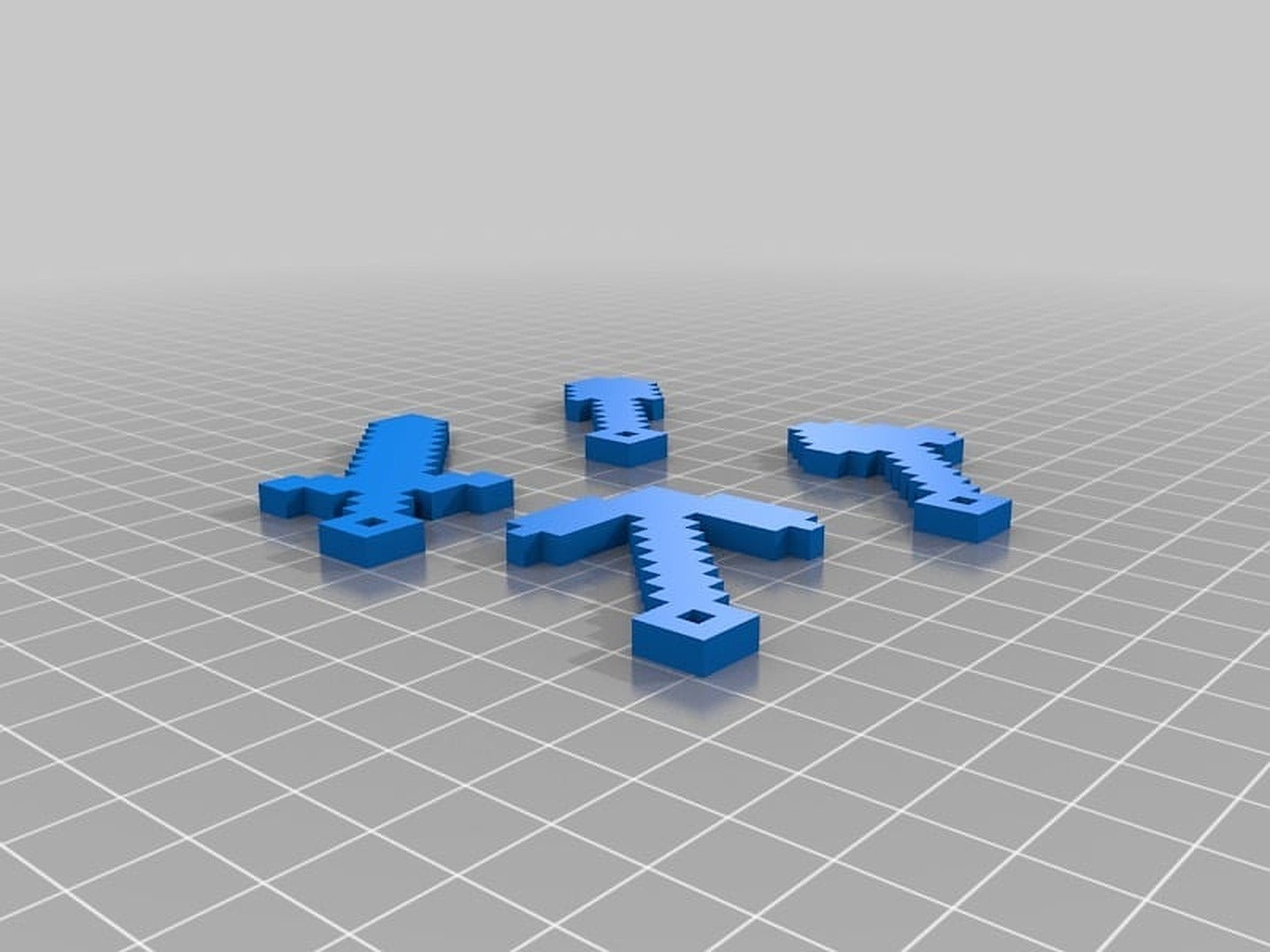 Minecraft Tools with anahtarlık Hole – 3D Baskı Modeli