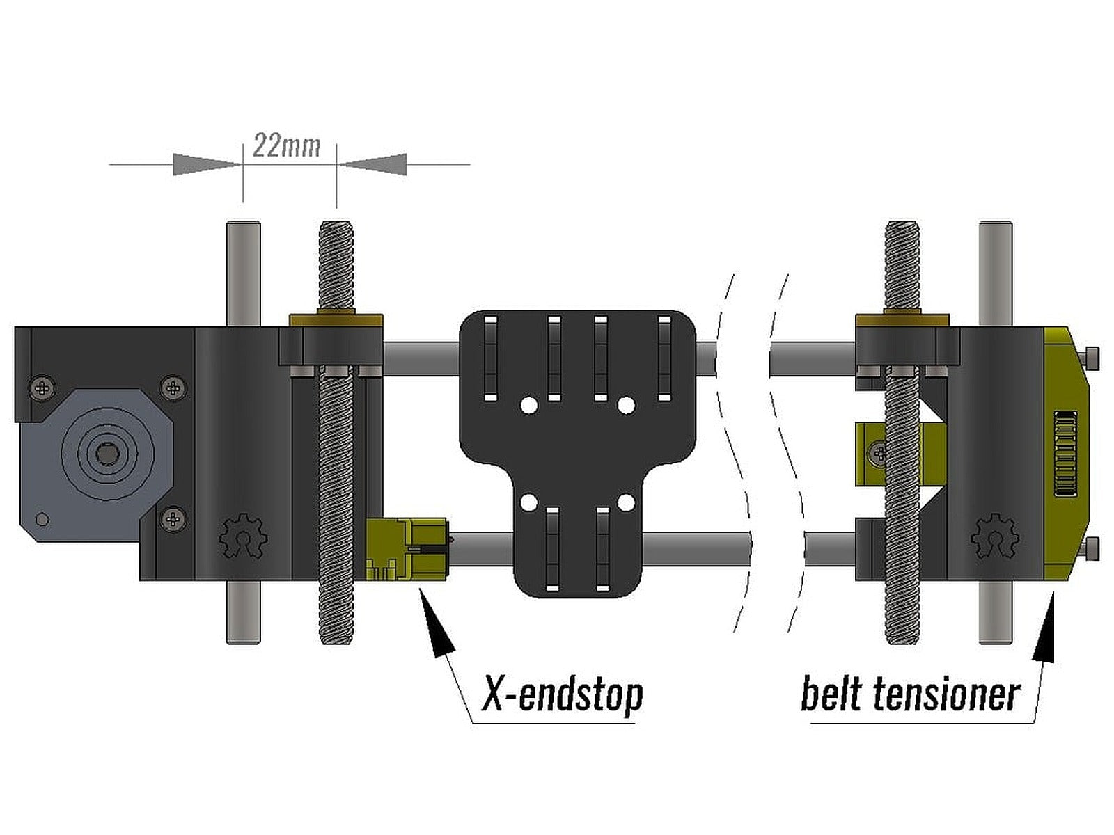 Smooth X-axis for Prusa i3 with Leadscrews – 3D Baskı Modeli