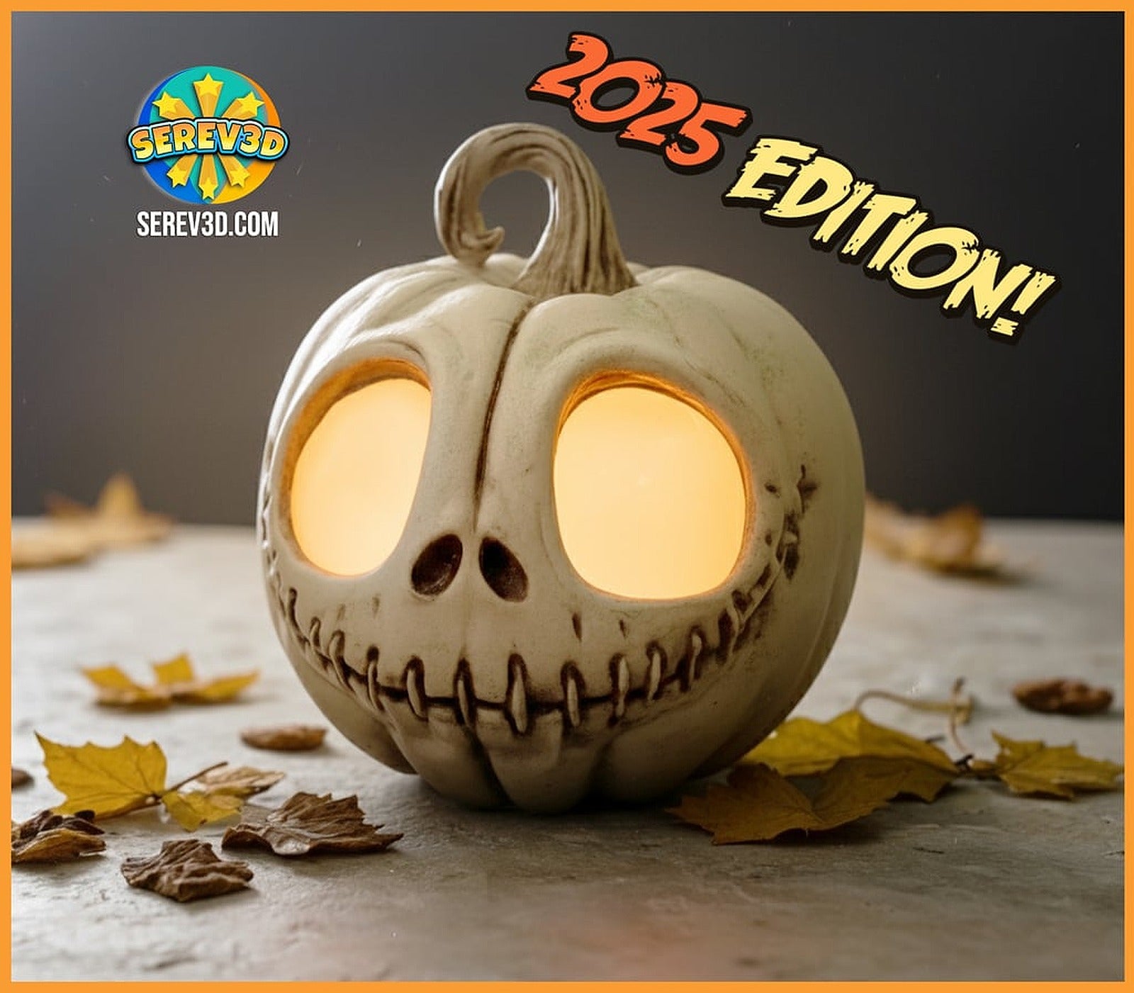 Halloween Skellington Pumpkin 2025 UPDATE- SEREV3d – 3D Baskı Modeli