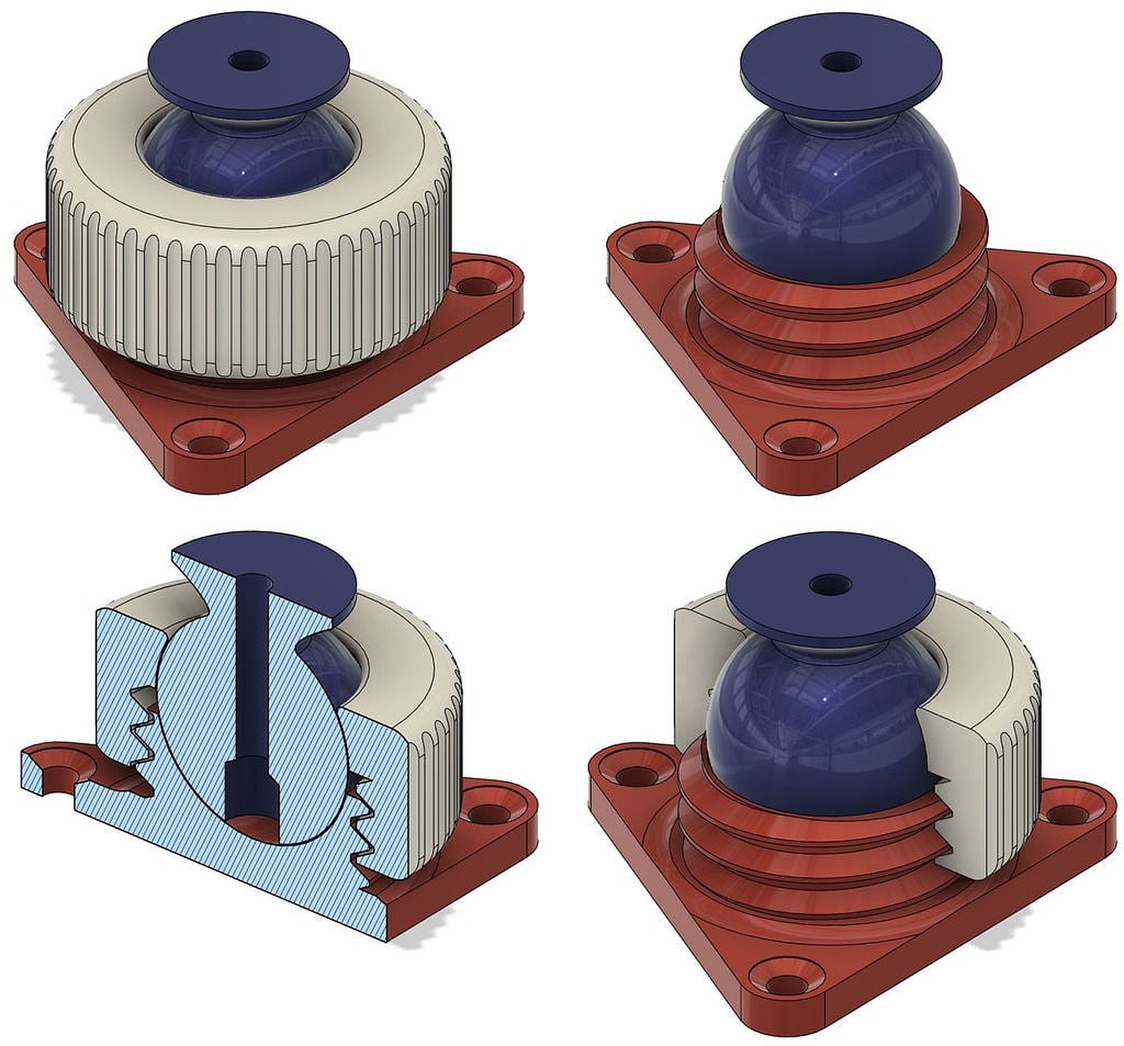 Ball Joint Speaker Mount – 3D Baskı Modeli