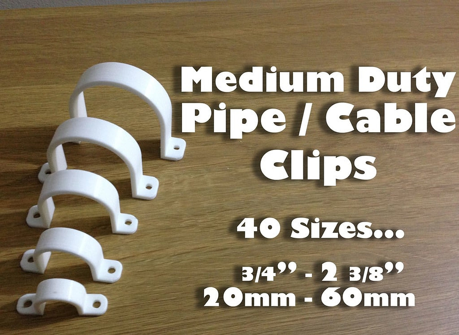 Pipe Clip / Cable Clip 20mm to 60mm all sizes – 3D Baskı Modeli