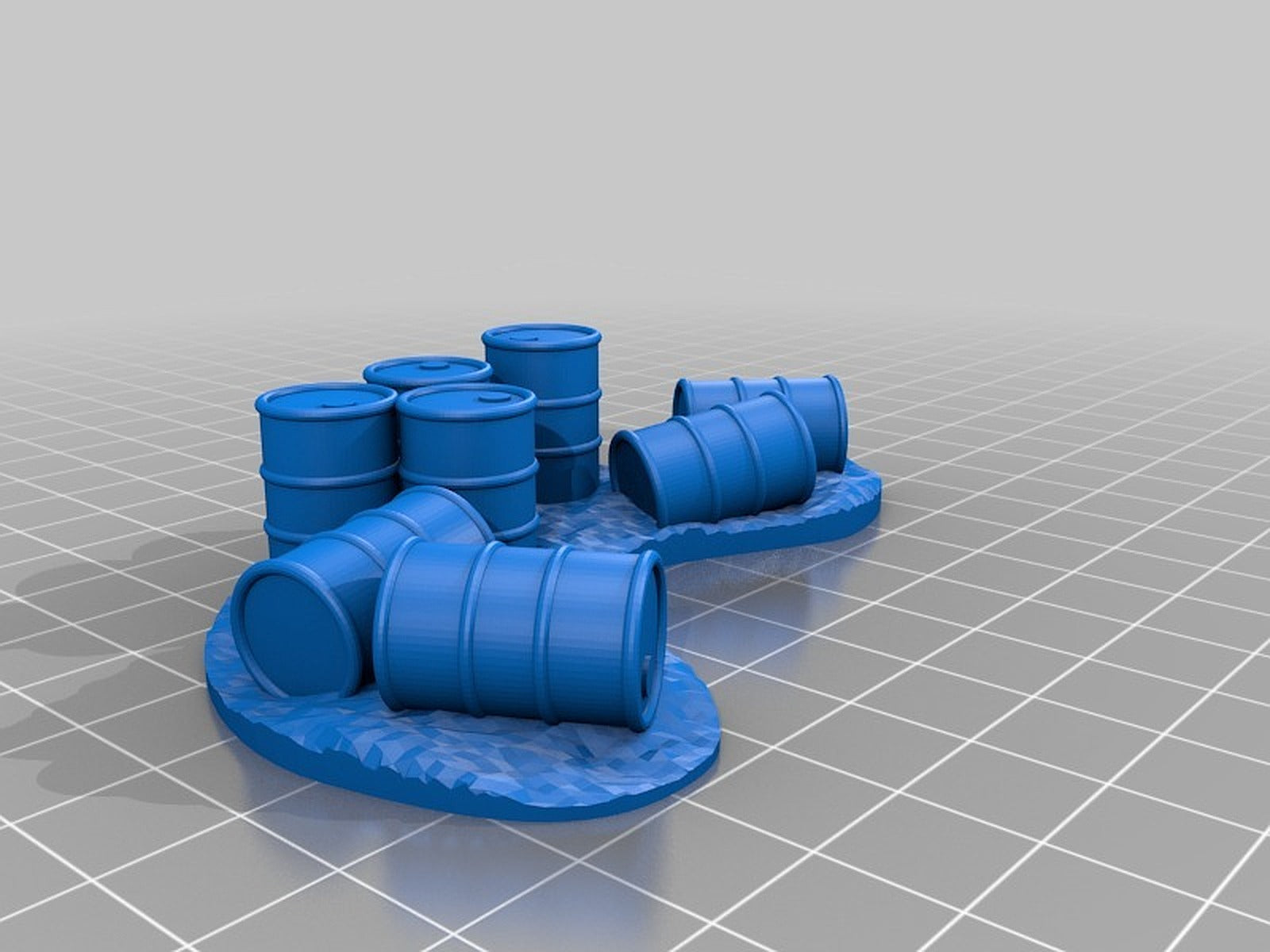 Oil Drum Barricades for 28mm Gaming – 3D Baskı Modeli