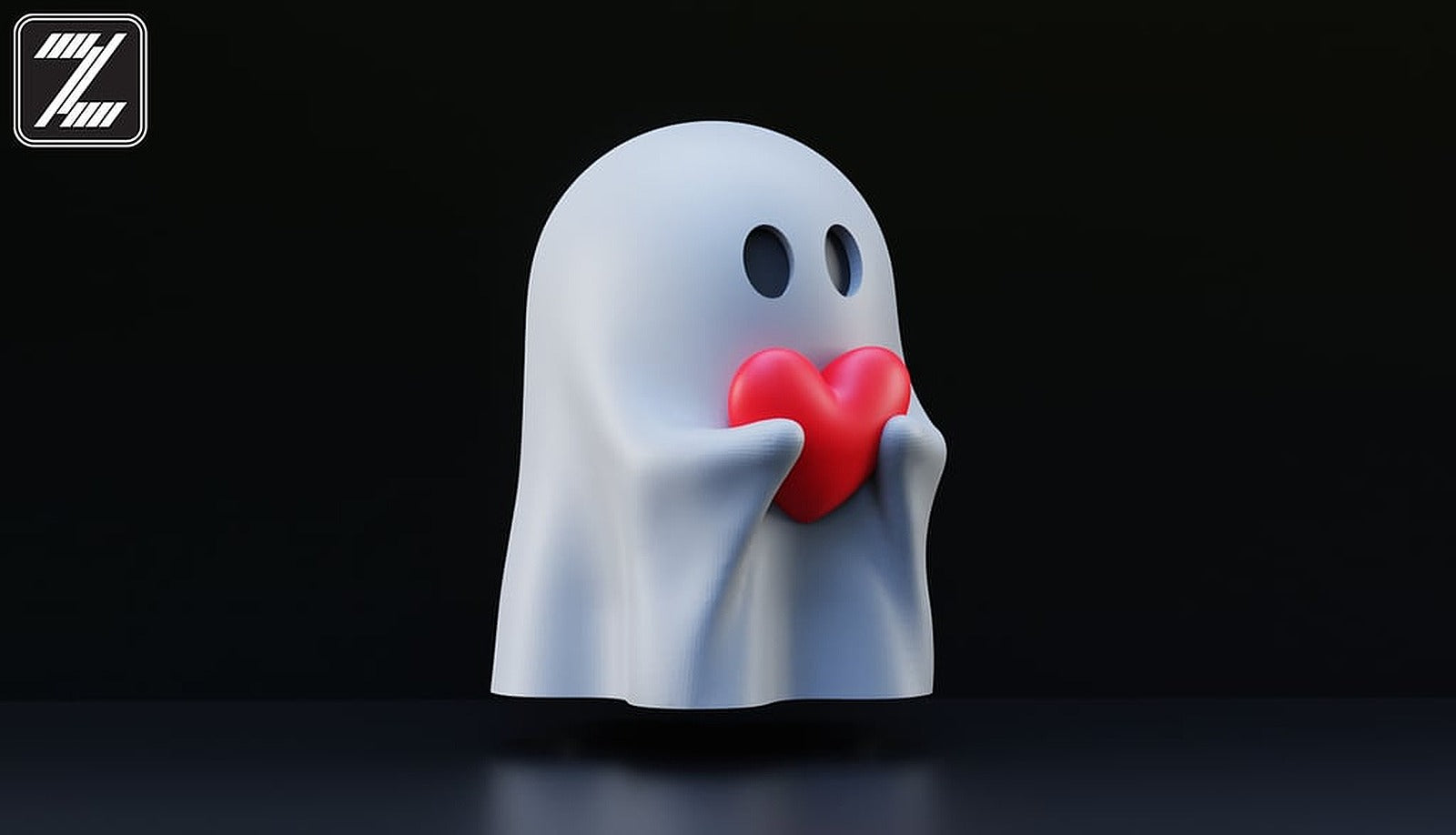 Halloween heart ghost – 3D Baskı Modeli