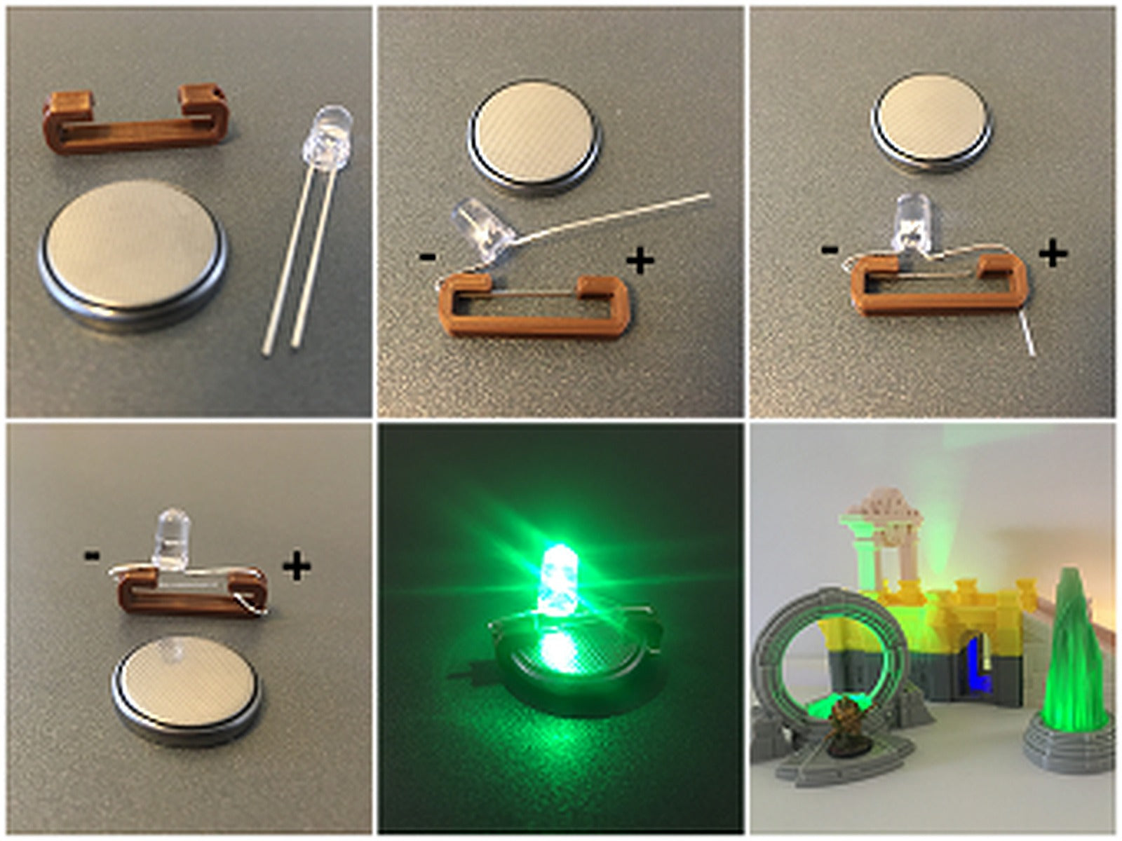 CR2032 LED Clip of Happiness - Single LED and cr2032 battery clip – 3D Baskı Modeli