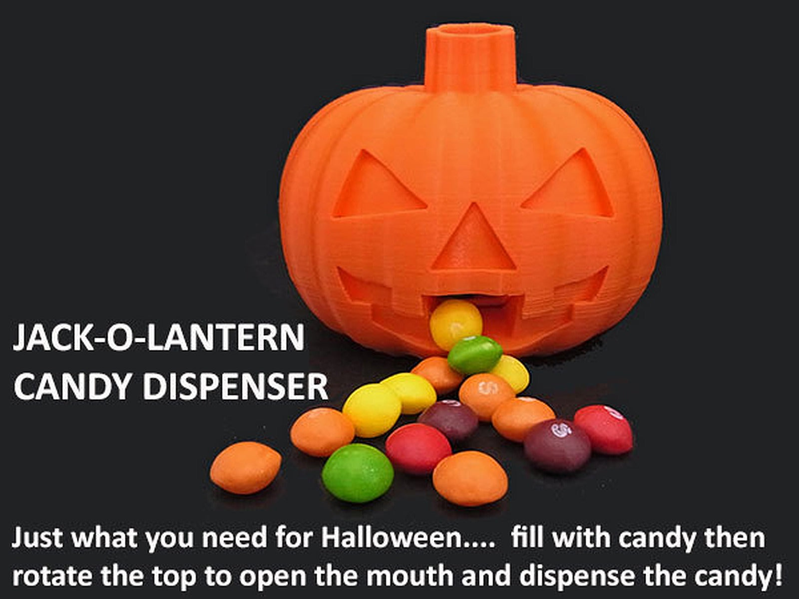 Jack-O-Lantern Candy Dispenser – 3D Baskı Modeli