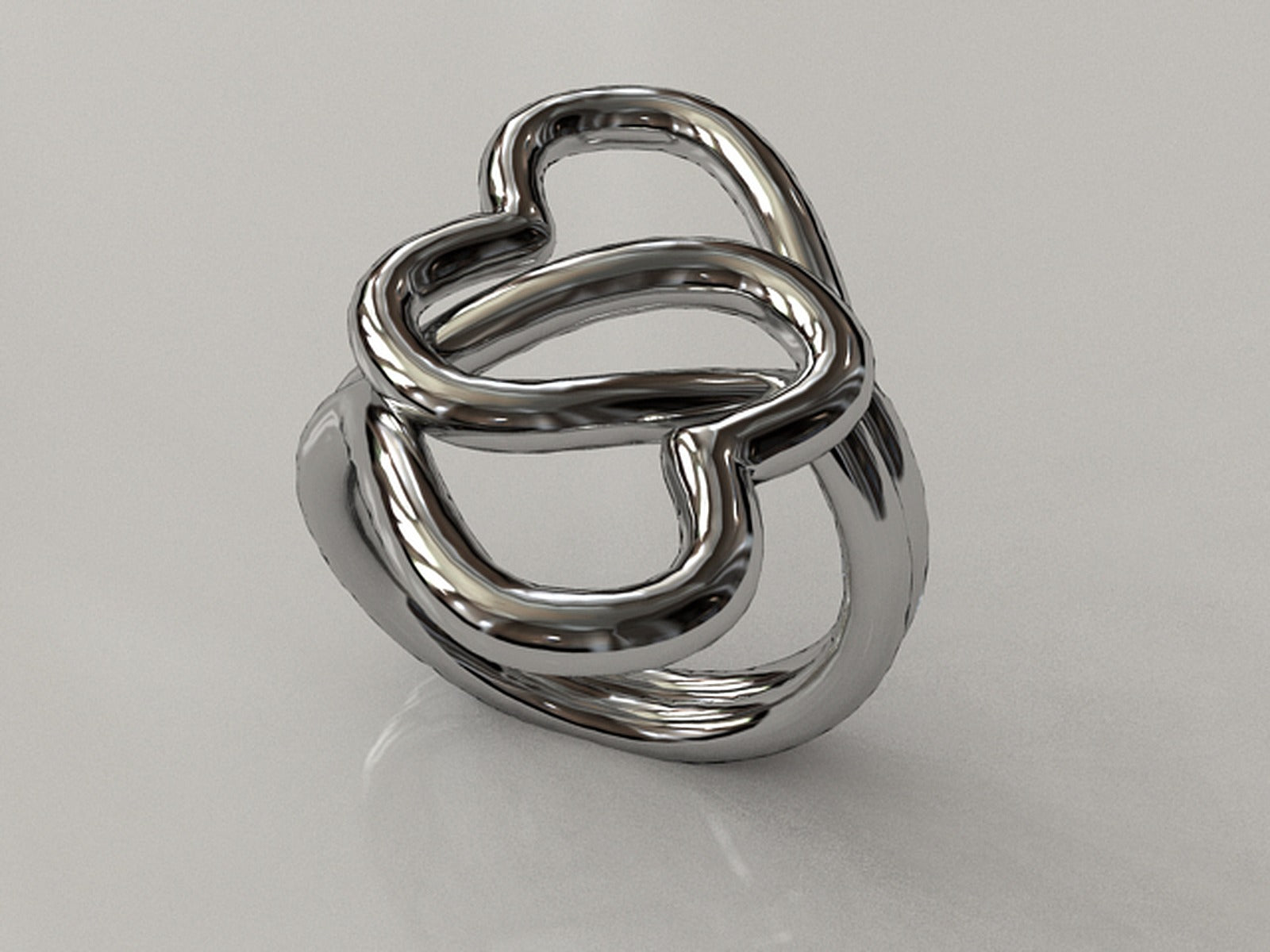 Knotted hearts ring – 3D Baskı Modeli