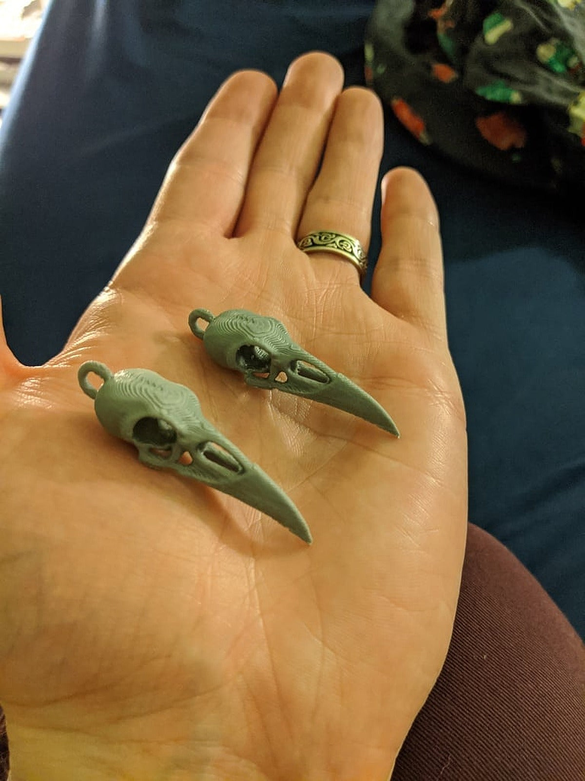 Raven Skull Earring – 3D Baskı Modeli