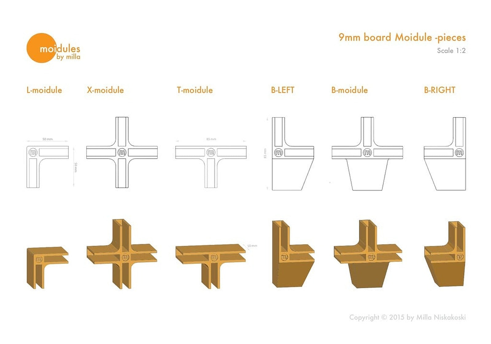 Moidules - Create your own custom made shelving system at home! – 3D Baskı Modeli