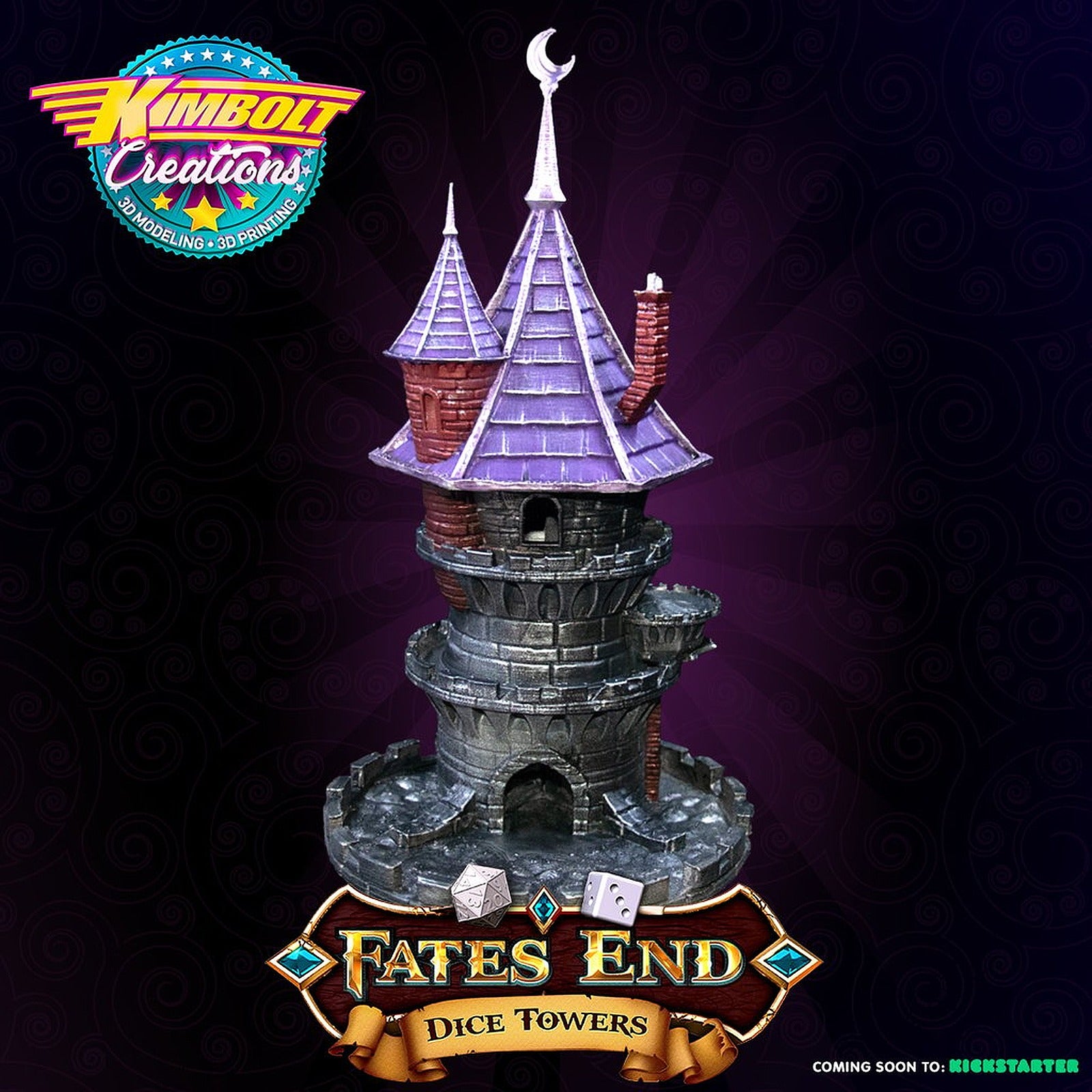 FATES END - DICE TOWER - FREE WIZARD TOWER! – 3D Baskı Modeli