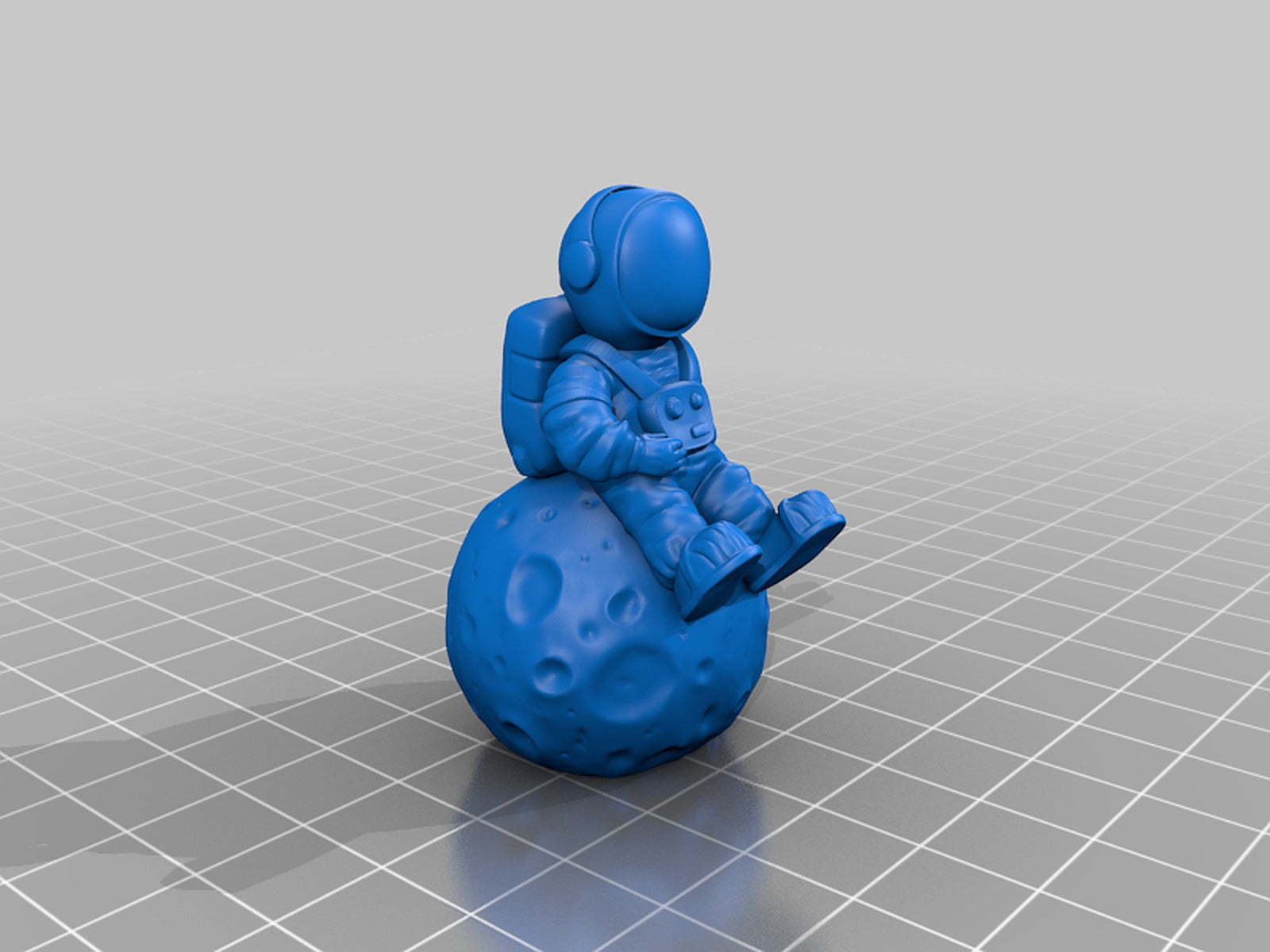 Astronaut sitting on the moon (complete and 2 parts) – 3D Baskı Modeli
