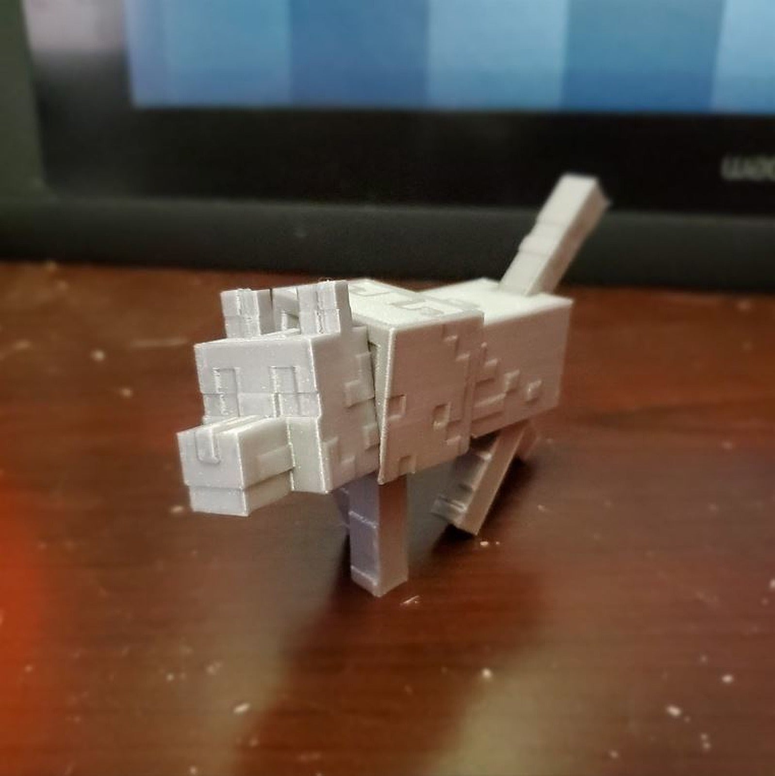 Articulated Minecraft Wolf – 3D Baskı Modeli