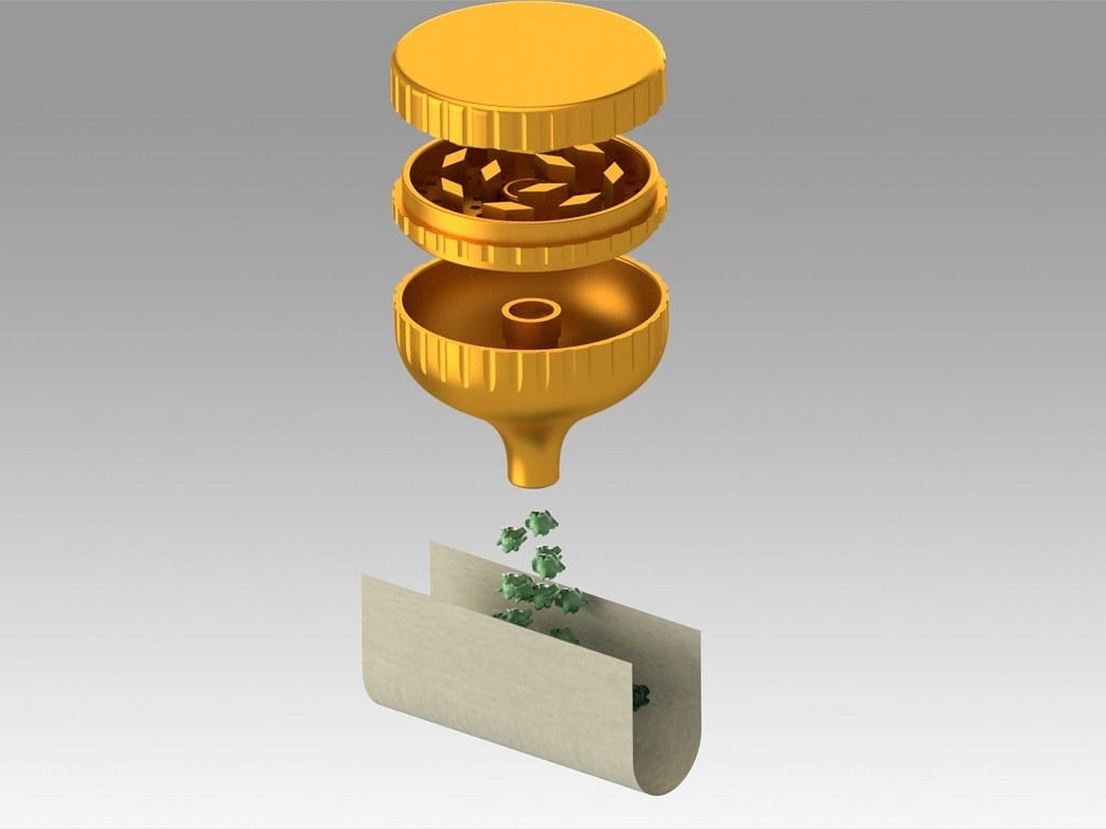 Grinder w/ Funnel – 3D Baskı Modeli