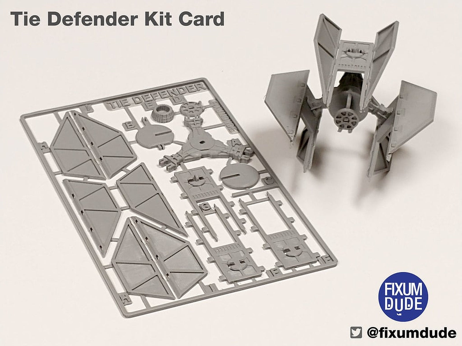 Tie Fighter Defender Kit Card – 3D Baskı Modeli