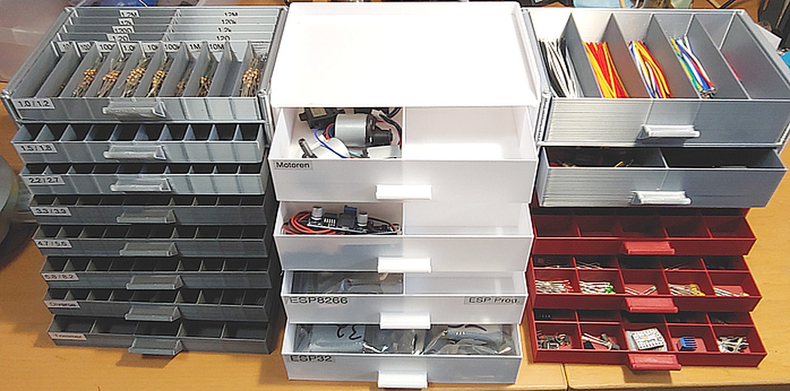 Electronic Component Stackable Drawers – 3D Baskı Modeli