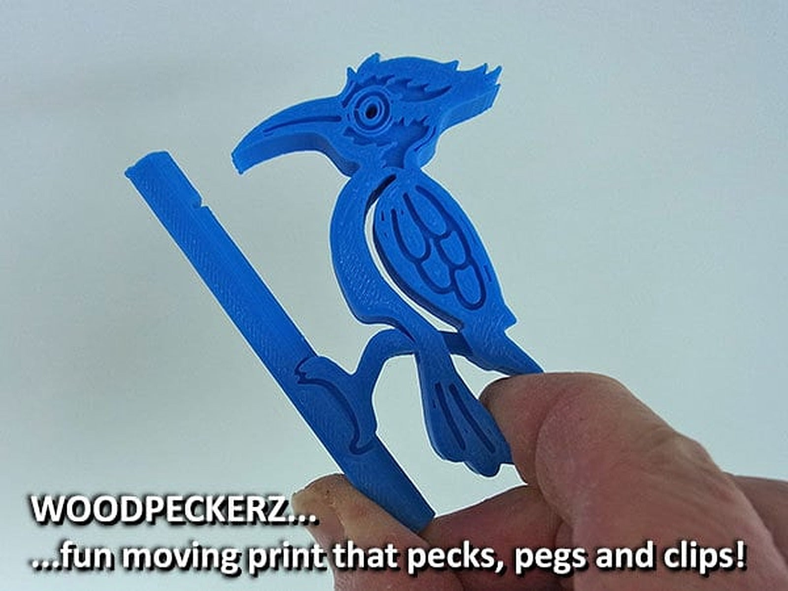 WOODPECKERZ... moving one piece print that pecks, pegs and clips! – 3D Baskı Modeli