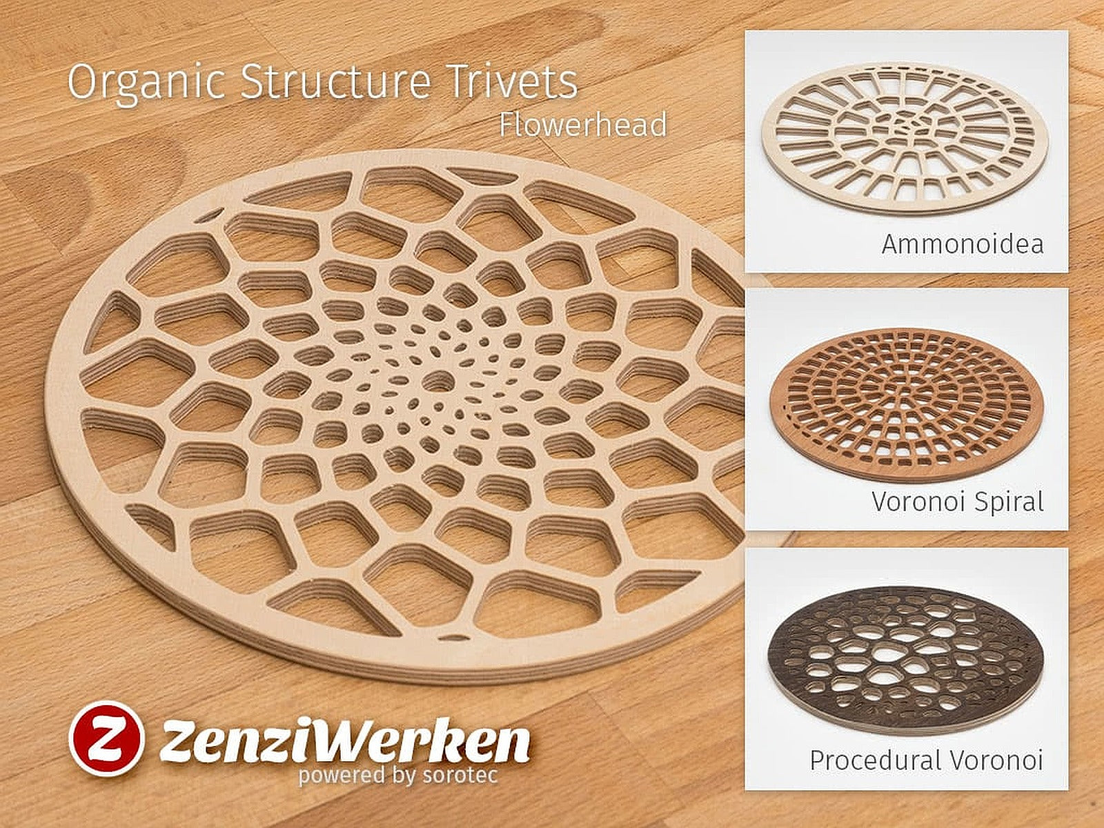 Various Organic Structure Trivets cnc/laser – 3D Baskı Modeli