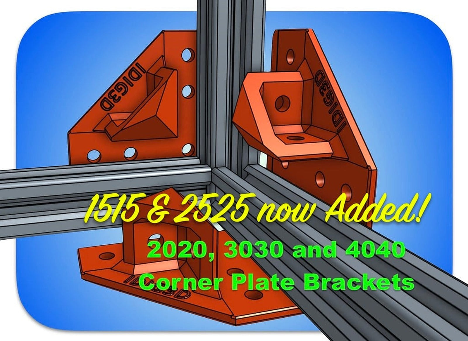 Extrusion Corner Plate Brackets for 1515, 2020, 2525, 3030, or 4040 – 3D Baskı Modeli