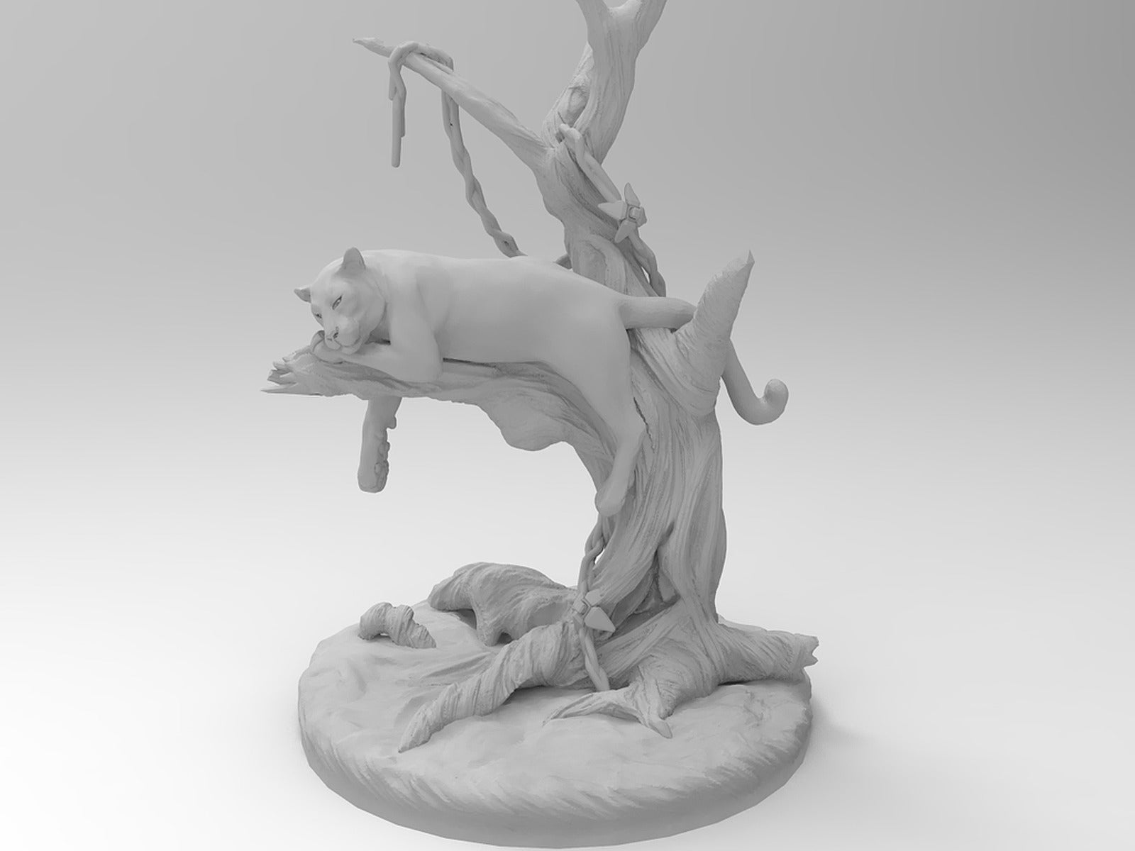 Black panther on a tree – 3D Baskı Modeli