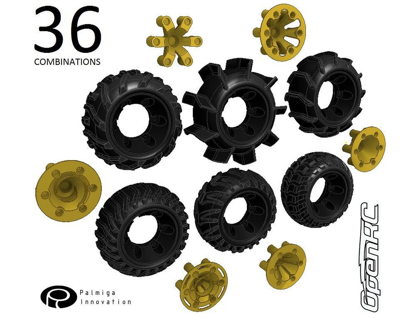 Set of wheels for OpenRC Truggy – 3D Baskı Modeli