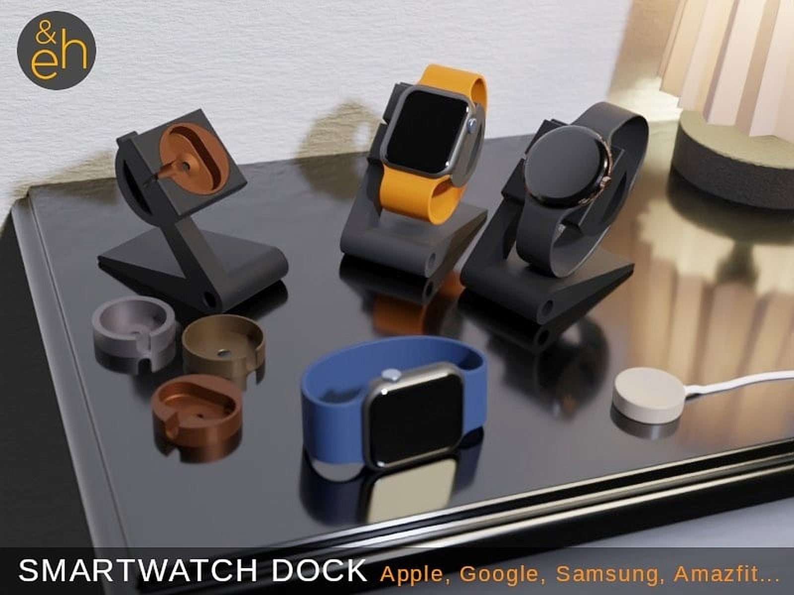 Universal Smartwatch Dock - Apple, Google, Samsung, Amazfit etc. – 3D Baskı Modeli