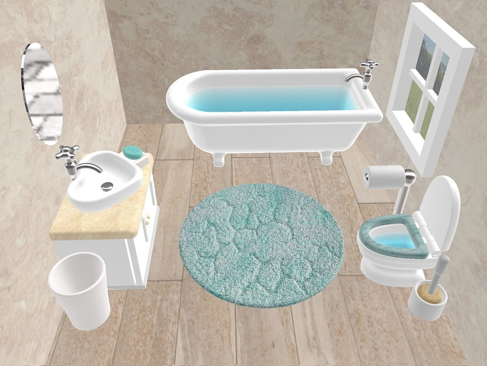 Dollhouse bathroom set – 3D Baskı Modeli