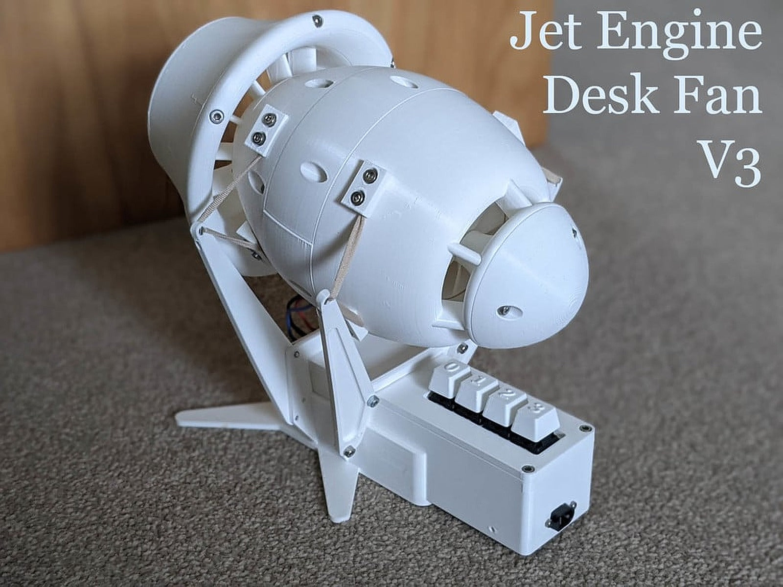 Jet Engine Desk Fan V3 – 3D Baskı Modeli