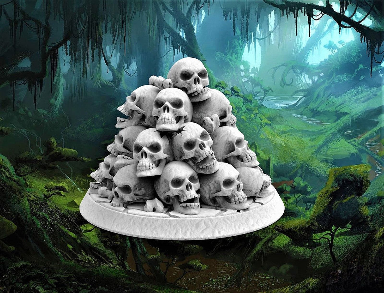 Pile of Skulls - 28mm Skeleton Undead Scenery Game Marker – 3D Baskı Modeli