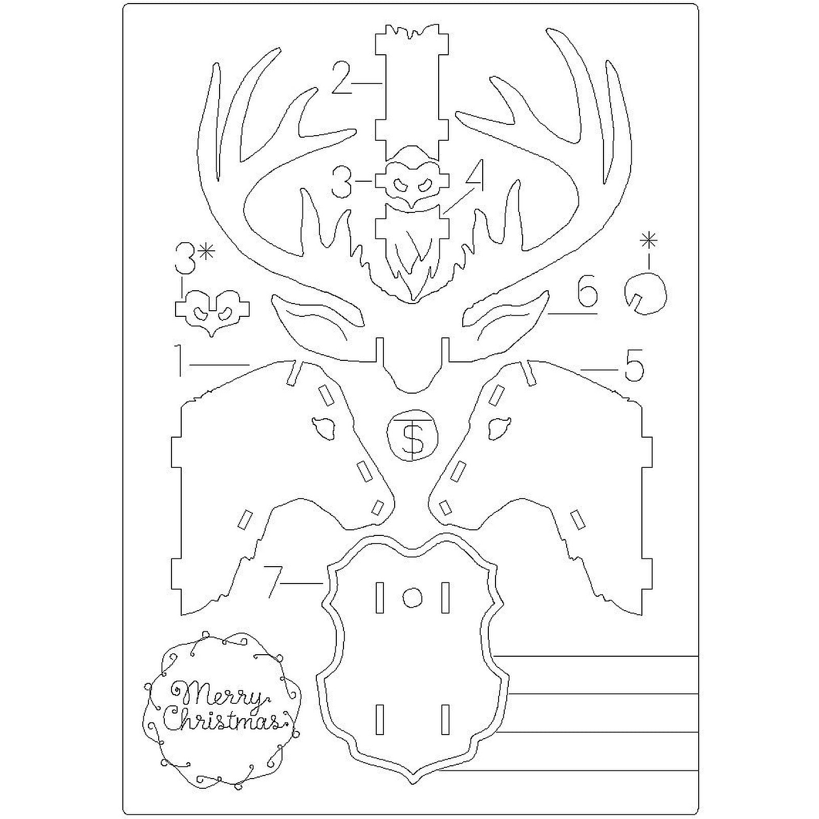 Christmas Reindeer kit card – 3D Baskı Modeli