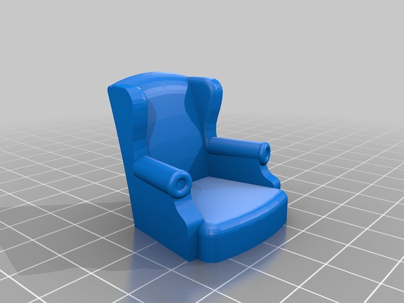 Miniature Queen Anne Wingback Chair – 3D Baskı Modeli