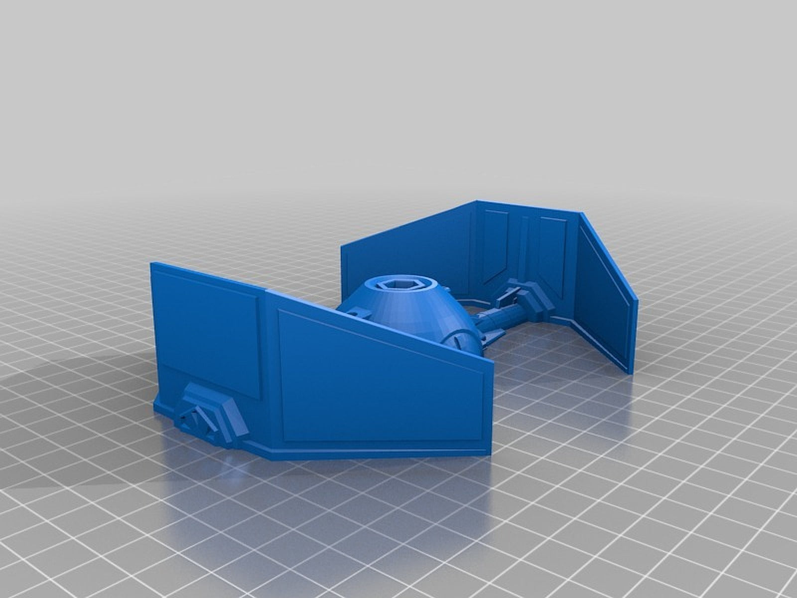 Star Wars TIE Interceptor - sliced to print without support, and with stand – 3D Baskı Modeli