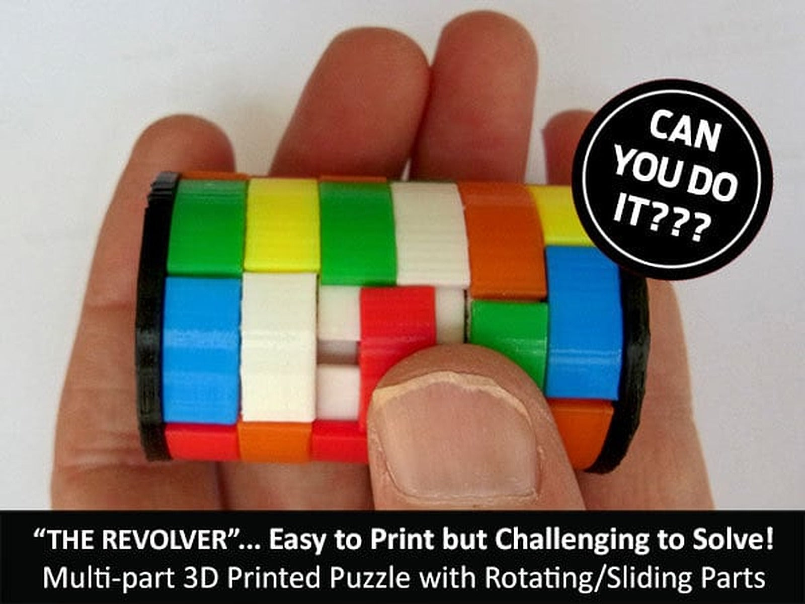 The "Revolver"... easy to print but challenging to solve! – 3D Baskı Modeli