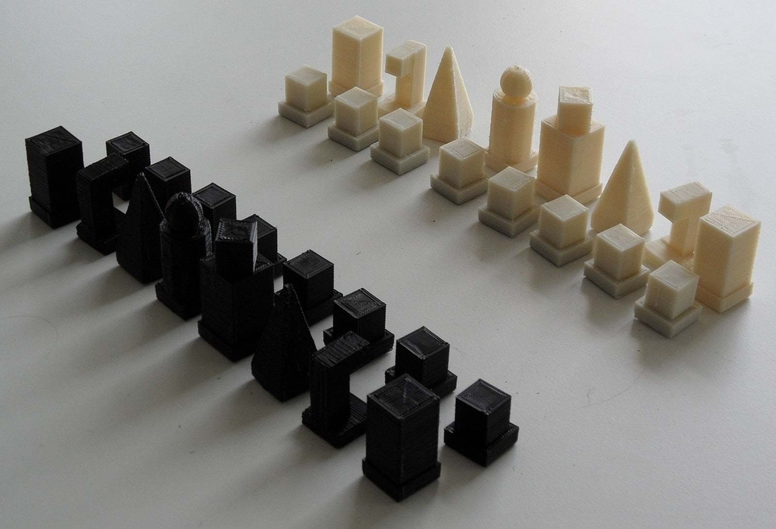 Bauhaus Model I 1922 Chess Set – 3D Baskı Modeli