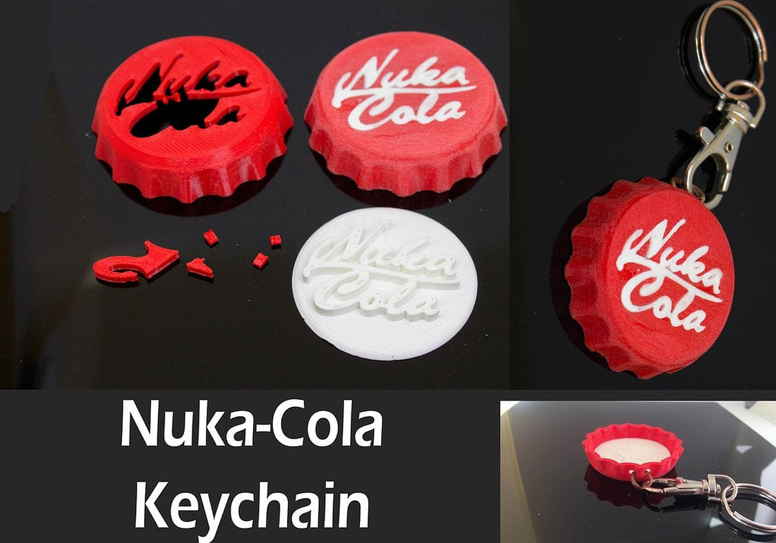 Fallout Nuka Cola anahtarlık (two parts) – 3D Baskı Modeli